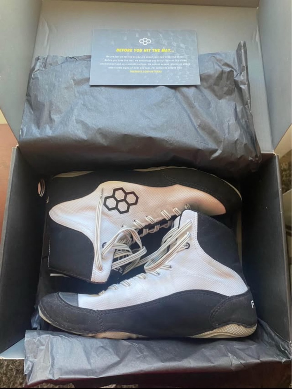 RUDIS Men’s Wrestling Shoes-Top in White and Black — 11.5 Brand new